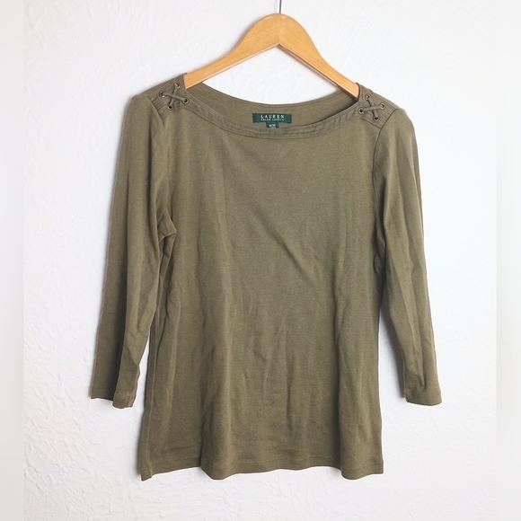 Lauren by Ralph Lauren Olive Green Top Size M - Picture 1 of 5